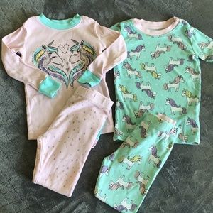 Two pairs of organic cotton pajamas size 3T